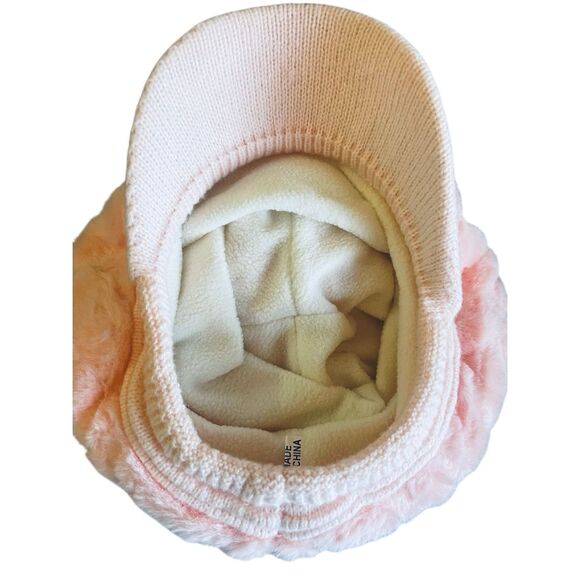 Pink Plush Pom-Pom Visor Beret Hat - Picture 6 of 6